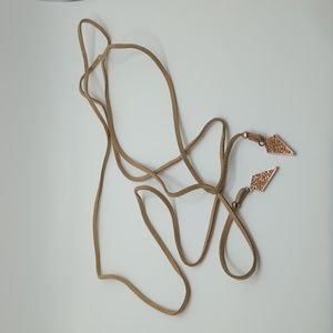 Leather Wrap necklace, Rose gold